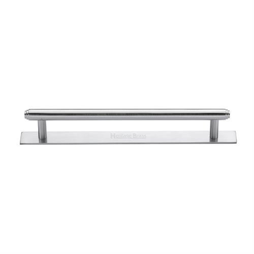 M Marcus Heritage Brass Stepped Design Cabinet Pull with Plate 160mm Centre to Centre